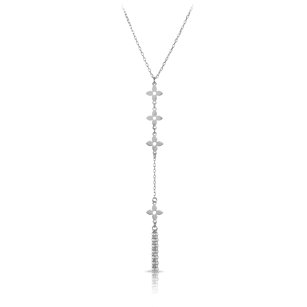 Flower Drop Necklace in Sterling Silver - Wallace Bishop