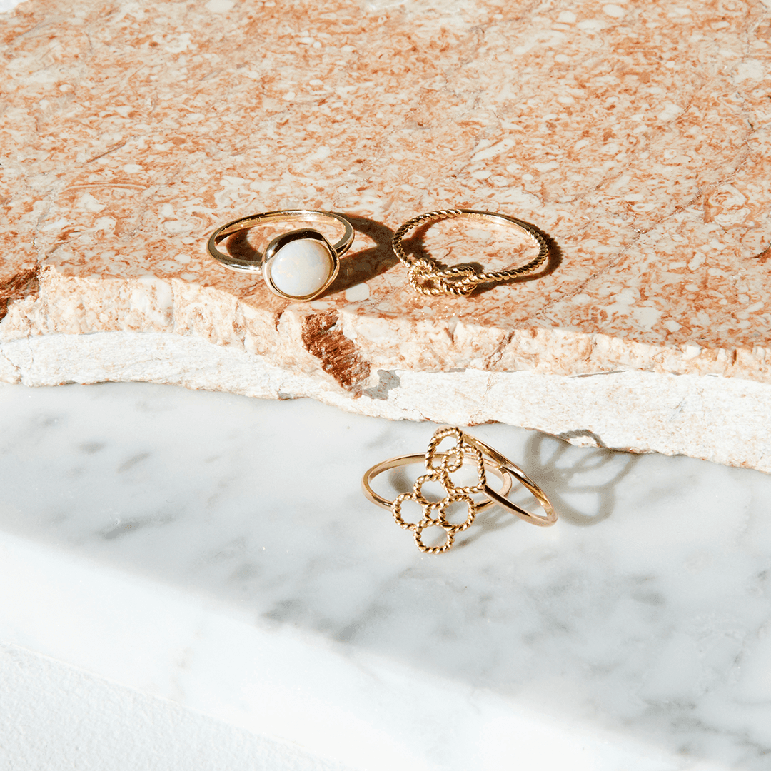 Rose gold rope ring deals