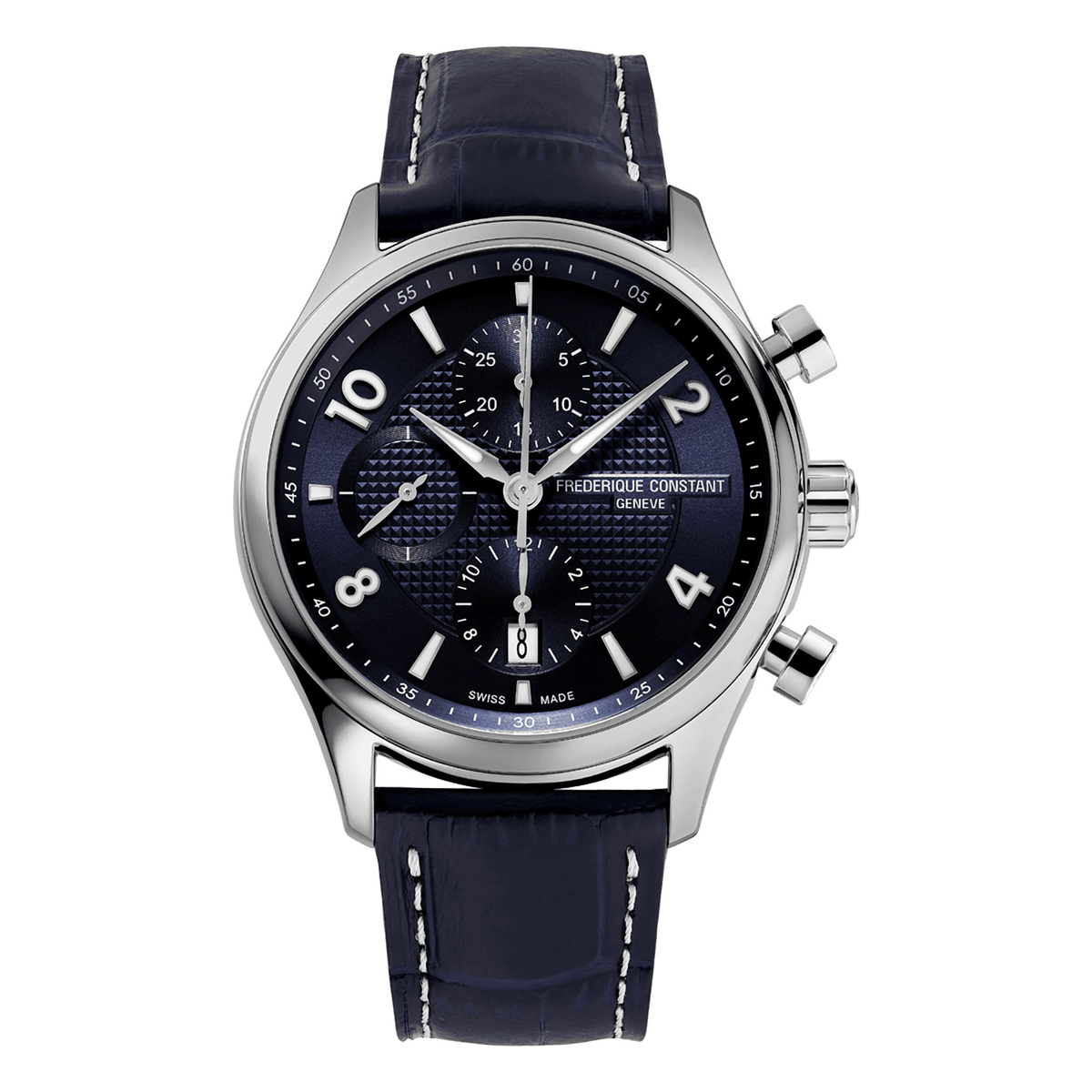 Frederique Constant Men's Stainless Steel Automatic Chronograph Sport Watch Blue Dial - Wallace Bishop