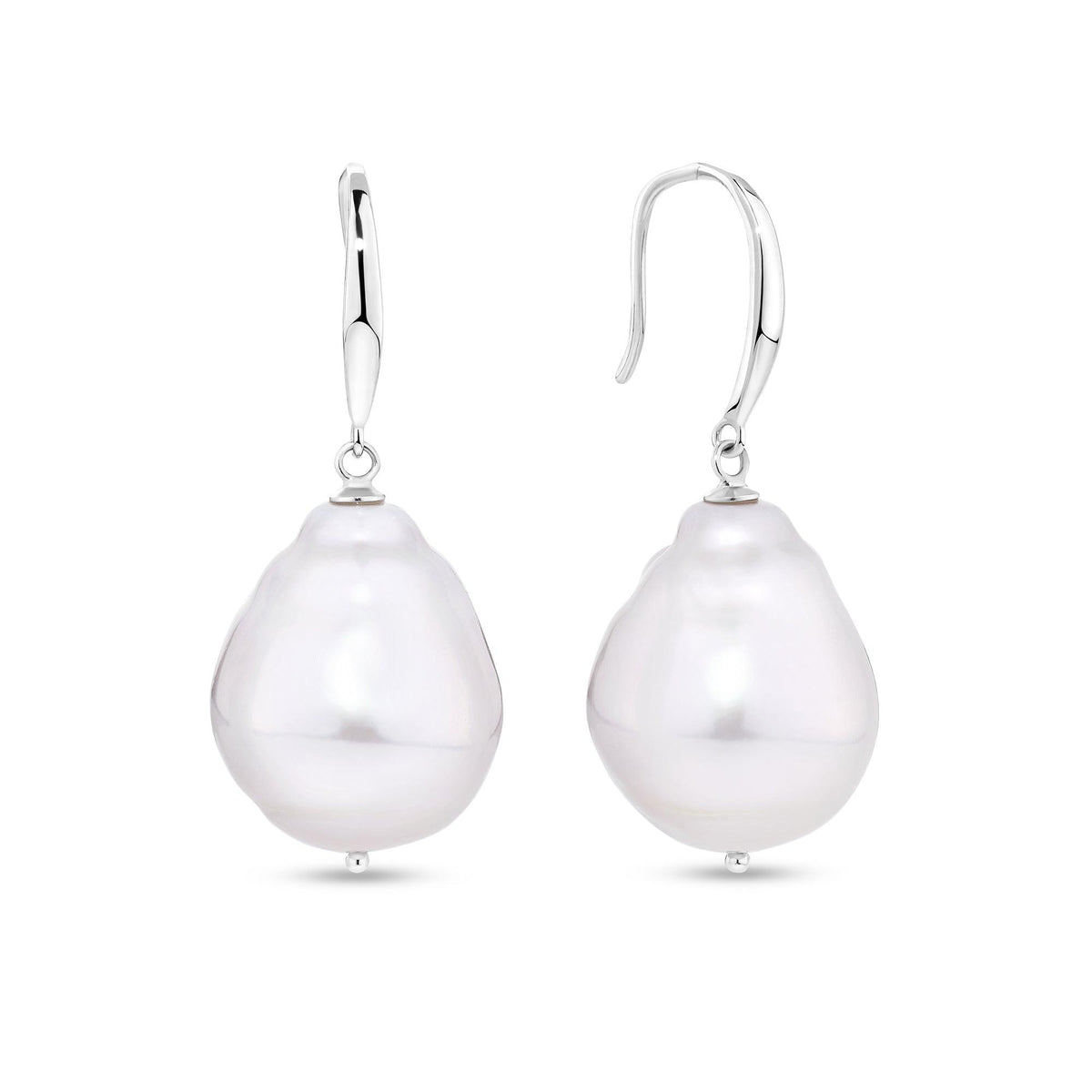 Freshwater Baroque Pearl Drop Earrings in Sterling Silver - Wallace Bishop