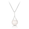 Freshwater Pearl and Cubic Zirconia Pendant in Sterling Silver - Wallace Bishop