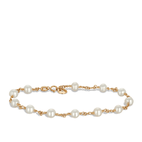 Freshwater Pearl & Diamond Bracelet in 9ct Yellow Gold - Wallace Bishop