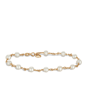 Freshwater Pearl & Diamond Bracelet in 9ct Yellow Gold - Wallace Bishop