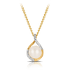 Freshwater Pearl and Diamond Pendant in 9ct Yellow Gold - Wallace Bishop