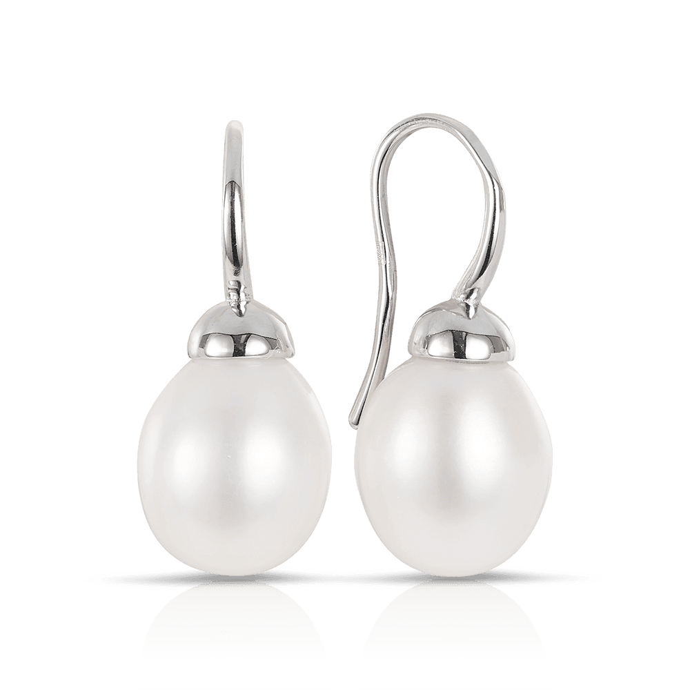 Freshwater Pearl Drop Earrings in Sterling Silver - Wallace Bishop