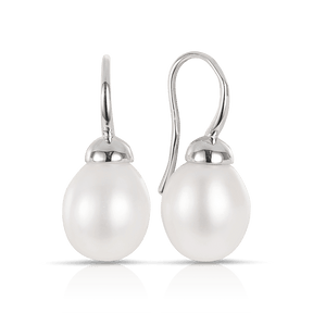 Freshwater Pearl Drop Earrings in Sterling Silver - Wallace Bishop