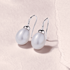 Freshwater Pearl Drop Earrings in Sterling Silver - Wallace Bishop