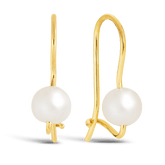 Freshwater Pearl Euroball Earrings in 9ct Yellow Gold - Wallace Bishop