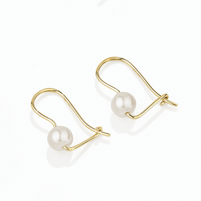 Freshwater Pearl Euroball Earrings in 9ct Yellow Gold - Wallace Bishop