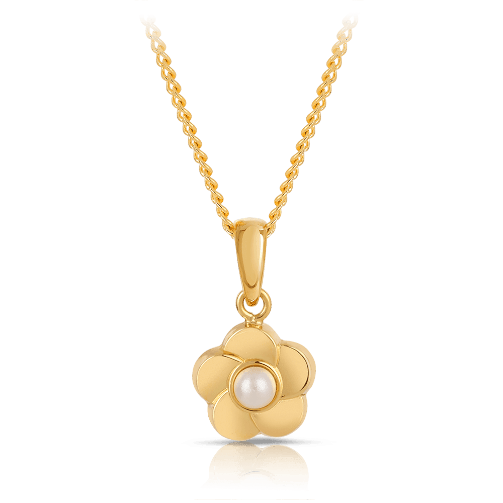 Freshwater Pearl Flower Pendant in 9ct Yellow Gold - Wallace Bishop