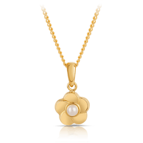 Freshwater Pearl Flower Pendant in 9ct Yellow Gold - Wallace Bishop