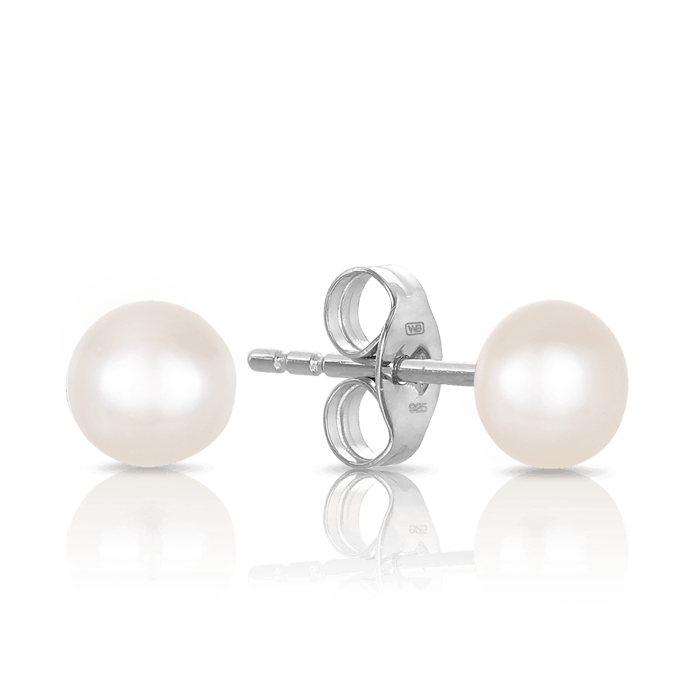 Freshwater Pearl Stud Earrings in Sterling Silver - Wallace Bishop