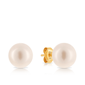 Freshwater Pearl Stud Earrings set in 9ct Yellow Gold - Wallace Bishop