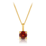Garnet Round Pendant in 9ct Yellow Gold - Wallace Bishop