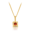 Garnet Round Pendant in 9ct Yellow Gold - Wallace Bishop