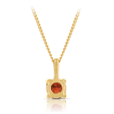 Garnet Round Pendant in 9ct Yellow Gold - Wallace Bishop