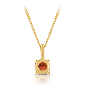 Garnet Round Pendant in 9ct Yellow Gold - Wallace Bishop