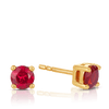 Garnet Round Stud Earrings in 9ct Yellow Gold - Wallace Bishop