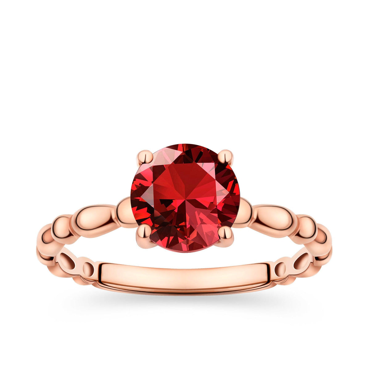Garnet Solitaire Ring in 9ct Rose Gold Ring - Wallace Bishop