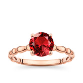 Garnet Solitaire Ring in 9ct Rose Gold Ring - Wallace Bishop