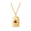 Garnet Star Set Rectangular Pendant in 9ct Yellow Gold - Wallace Bishop