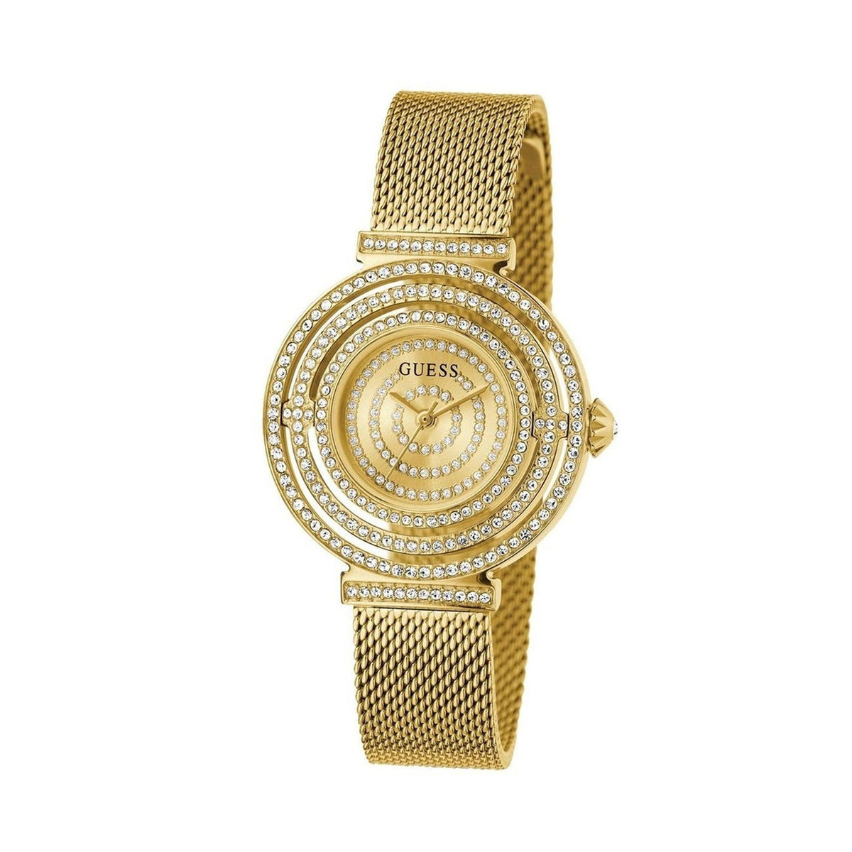 Guess 36mm Gold Dream Crystal Mesh Women's Watch GW0550L2 - Wallace Bishop