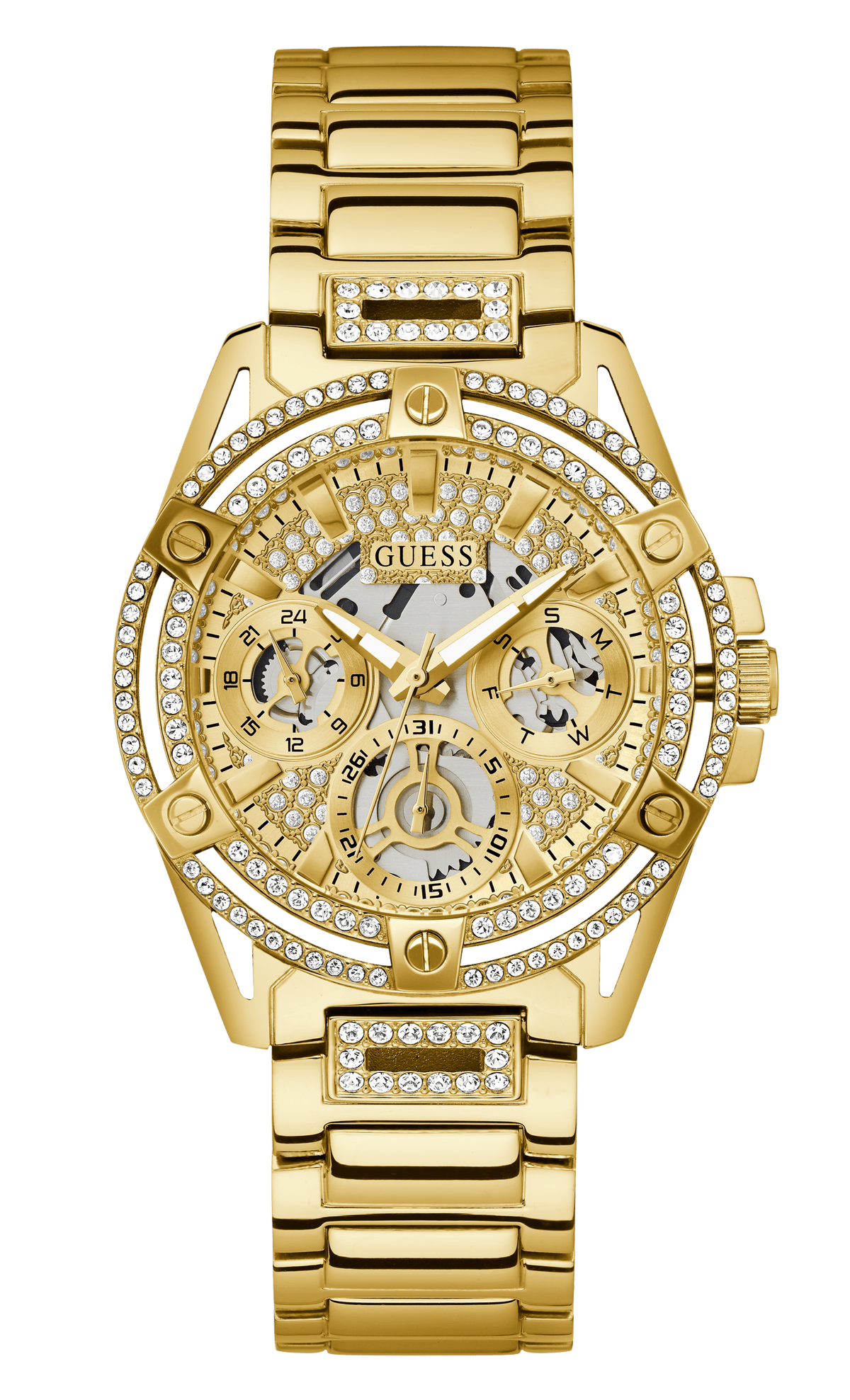 Guess Women's 40mm Gold PVD Quartz Watch GW0464L2 - Wallace Bishop
