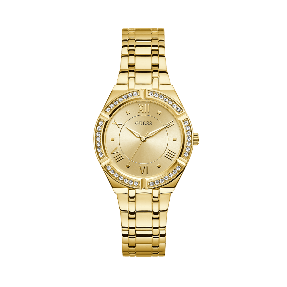 Guess Women's Gold PVD Quartz Fashion Watch Champagne Dial GW0033L2 - Wallace Bishop