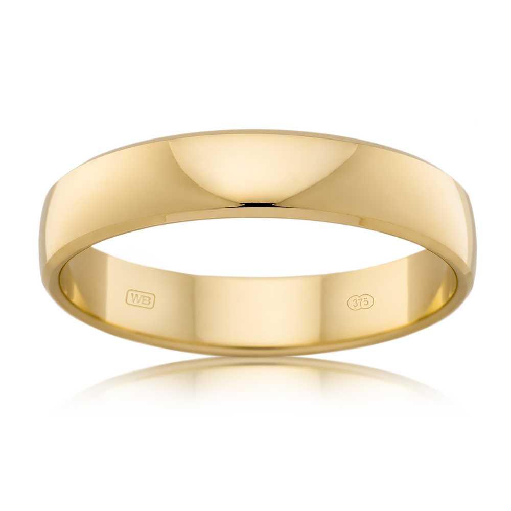 Half Round Bevelled Wedder Ring in 9ct Yellow Gold - Wallace Bishop