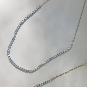 1.00ct TW Lab Grown Half Diamond Tennis Necklace in 9ct White Gold