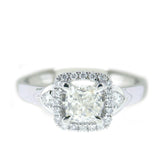 Halo Diamond Engagement Ring in 18ct White Gold TDW 1.22ct - Wallace Bishop
