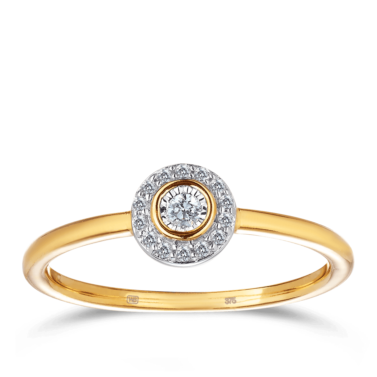 Halo Ring in 9ct Yellow and White Gold - Wallace Bishop