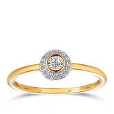 Halo Ring in 9ct Yellow and White Gold - Wallace Bishop
