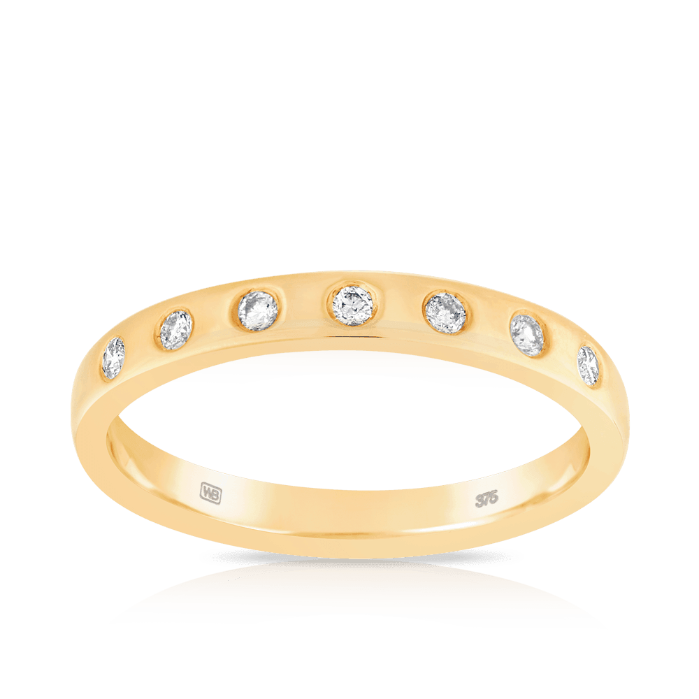 Hammer Set Diamond Ring in 9ct Yellow Gold - Wallace Bishop