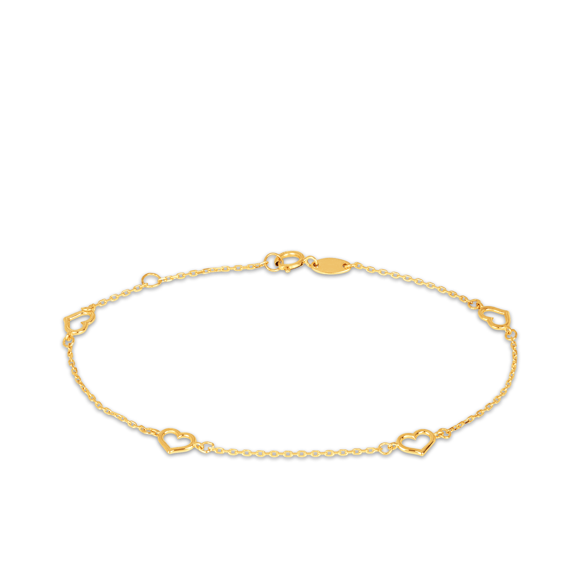 Heart Belcher Bracelet in 9ct Yellow Gold - Wallace Bishop