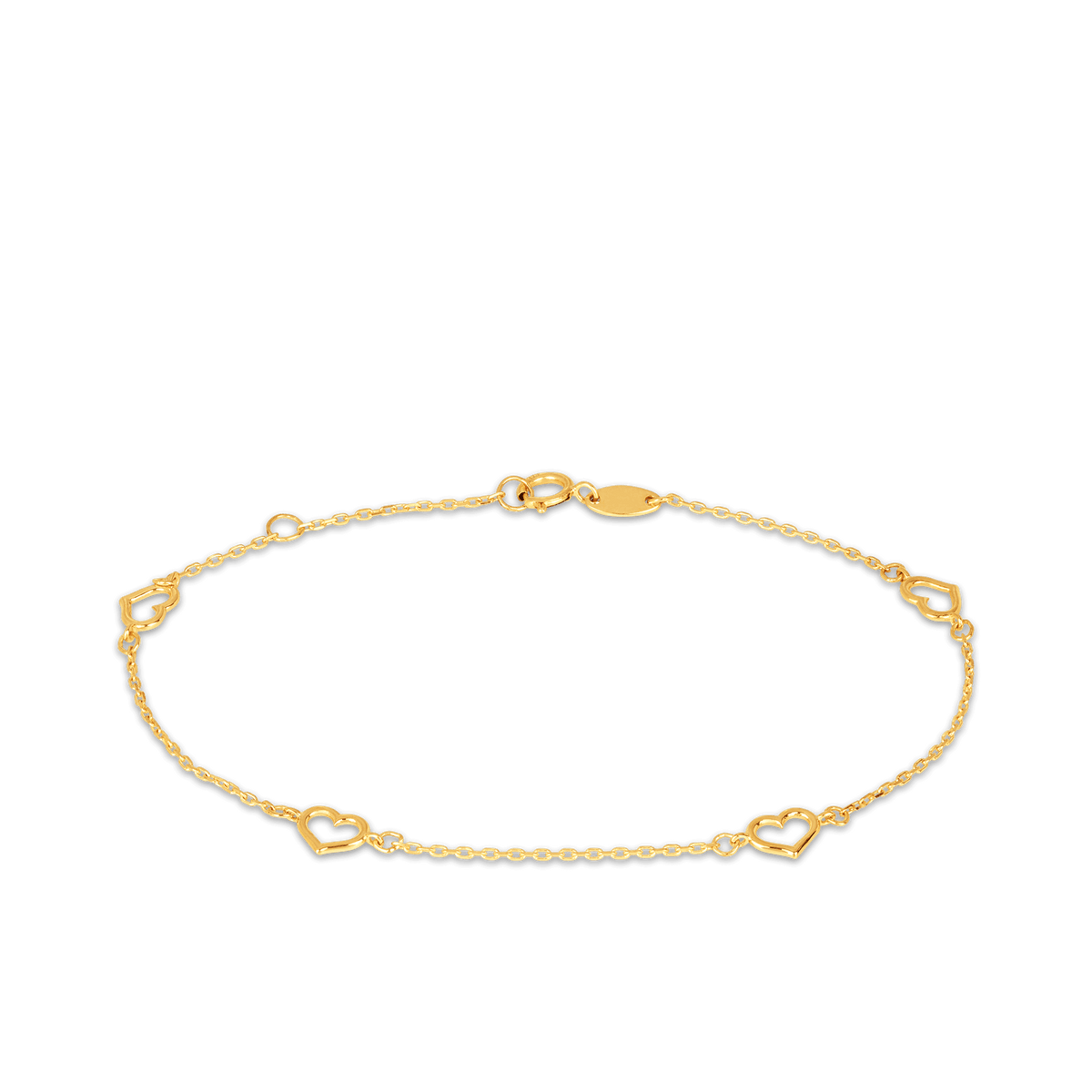 Heart Belcher Bracelet in 9ct Yellow Gold - Wallace Bishop