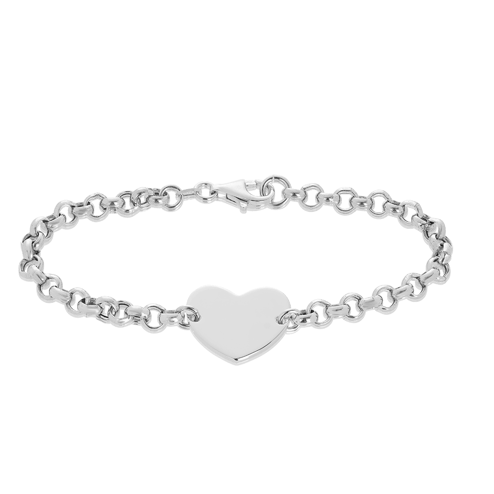 Heart Charm Bracelet in Sterling Silver - Wallace Bishop
