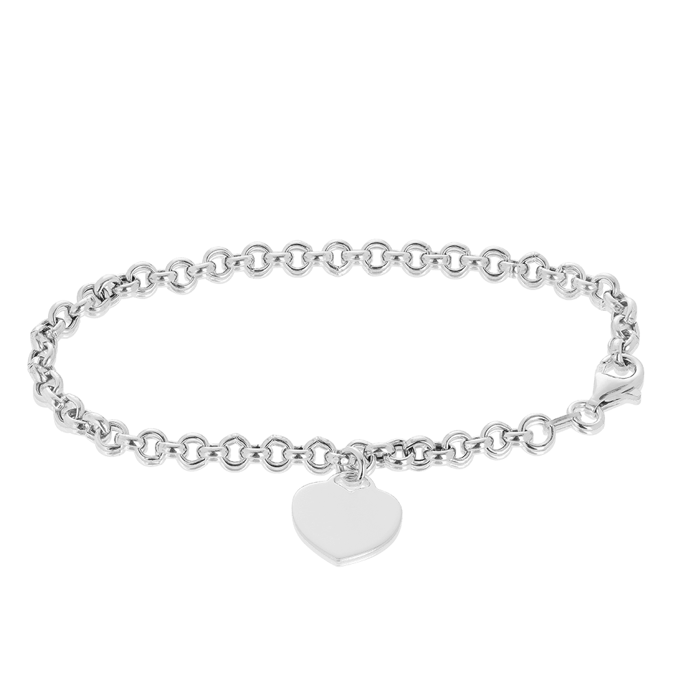 Heart Charm Bracelet in Sterling Silver - Wallace Bishop