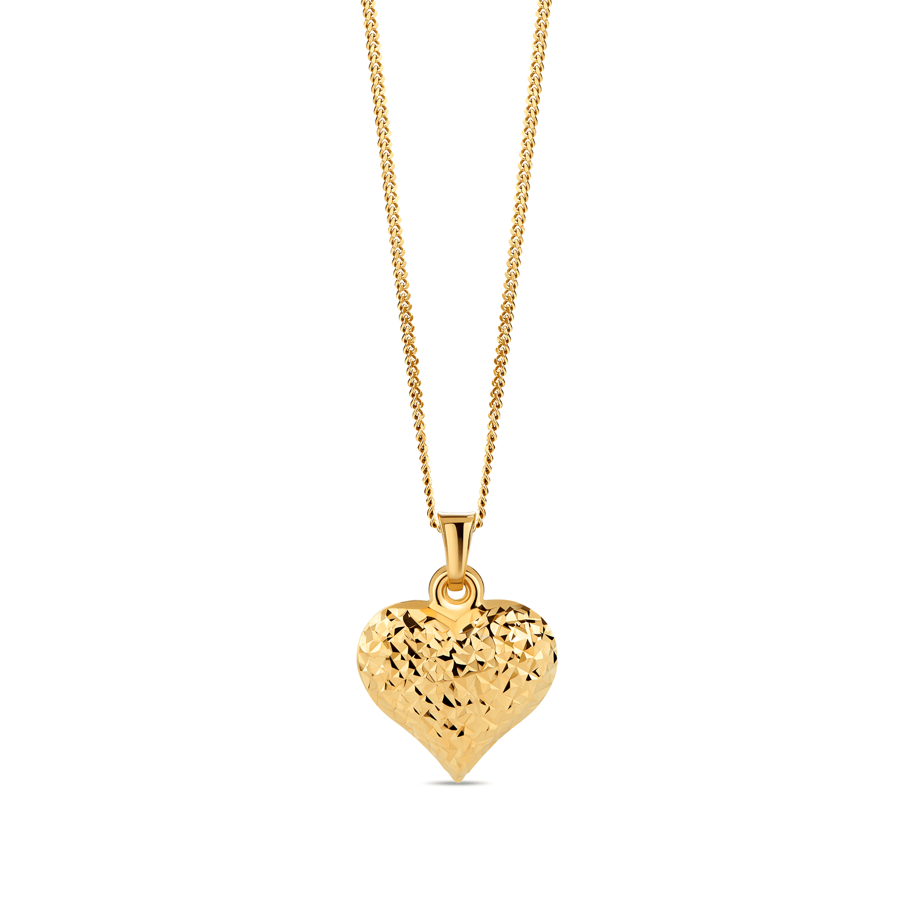 9ct Solid Gold Heart Pendant 16mm | The Silver Store