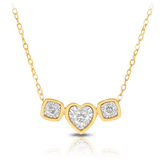 Heart Diamond Necklace in 9ct Yellow Gold TGW 0.18ct - Wallace Bishop