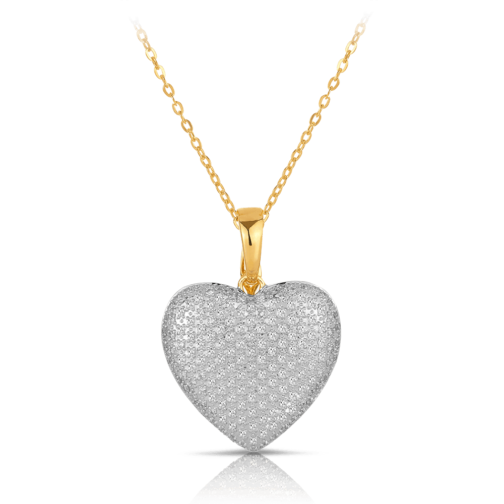 Heart Diamond Pendant in 9ct Yellow and White Gold - Wallace Bishop