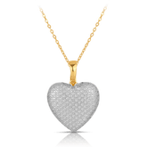 Heart Diamond Pendant in 9ct Yellow and White Gold - Wallace Bishop