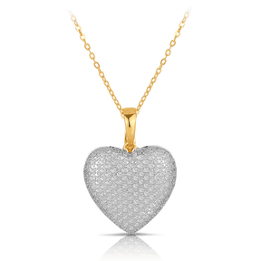 Heart Diamond Pendant in 9ct Yellow and White Gold - Wallace Bishop