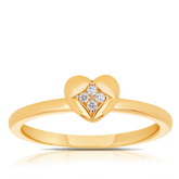 Heart Diamond Stacker Ring in 9ct Yellow Gold - Wallace Bishop