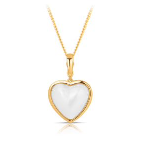 Heart Shape Mabe Pearl Pendant in 9ct Yellow Gold - Wallace Bishop