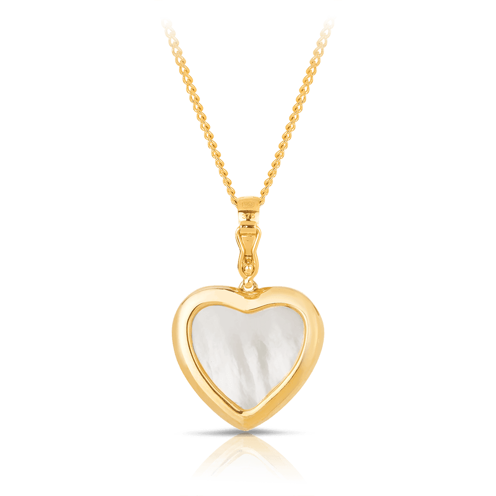 Heart Shape Mabe Pearl Pendant in 9ct Yellow Gold - Wallace Bishop