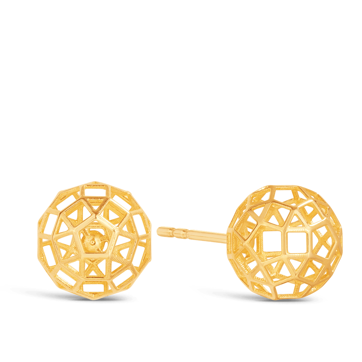 Hollow Ball Stud Earrings in 9ct Yellow Gold - Wallace Bishop