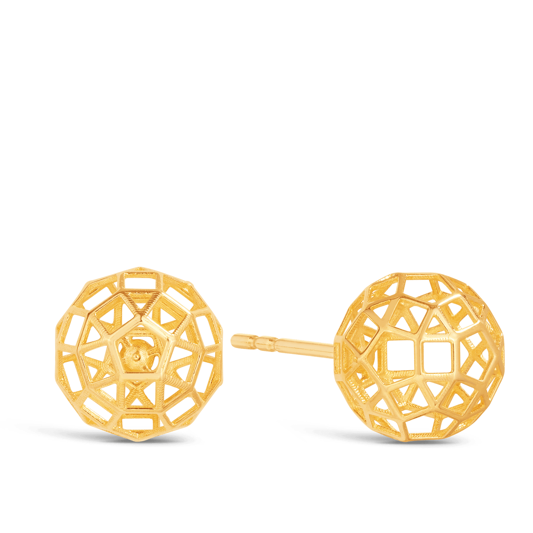 Hollow Ball Stud Earrings in 9ct Yellow Gold