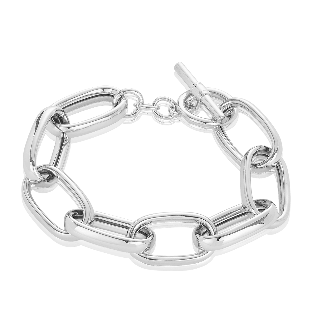 Hollow Chain Link Bracelet in Sterling Silver - Wallace Bishop