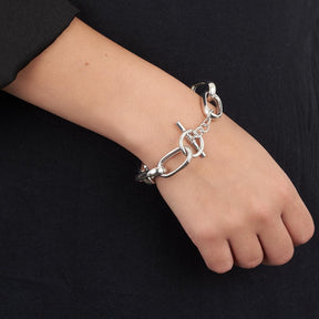 Hollow Chain Link Bracelet in Sterling Silver - Wallace Bishop